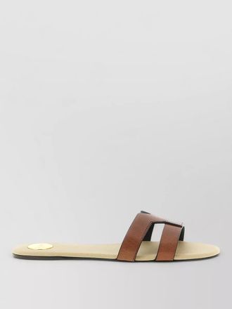 Saint Laurent leather cutout slides