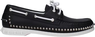 Christian Louboutin Black Leather Slip-On Mens Loafers