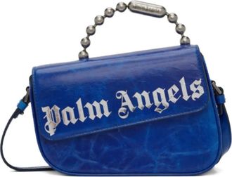 Palm Angels Borsa a spalla asimmetrica con logo - Blu