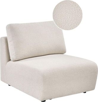 Beliani Chair Module Off White Boucle 1 Seat Modern Style KIVVIK