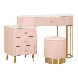 Mauro Ferretti Tocador de ecopiel con puf 120x40x76 cm