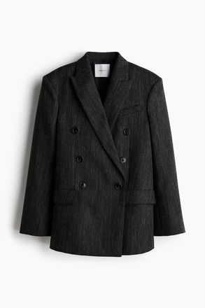 H&M Zweireihiger Blazer aus Wollmix - Grau