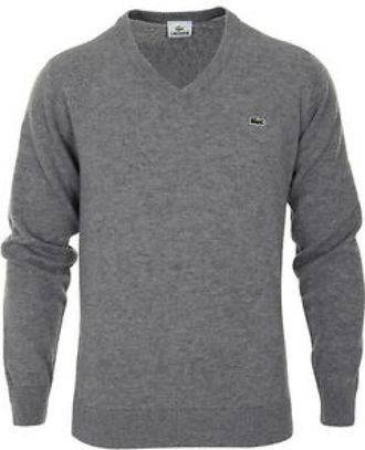 Lacoste Grijze Sweater Collectie - Heren - V-hals truien - Grijs - S - Katoen - Truien & Vesten