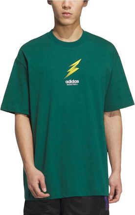 adidas Basketball Graphic T-shirt Asia Sizing Green JC6789