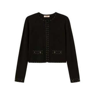 Twinset Knit Jacket with Rhinestones