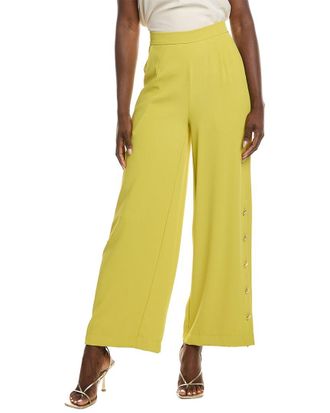Gracia Wide Leg Half Button Open Casual Pant