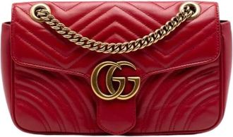 Gucci Pre-owned Quilted Shoulder Bag - Dames - Vintage Schoudertas - Rood - ONE Size - Leer - Vintage