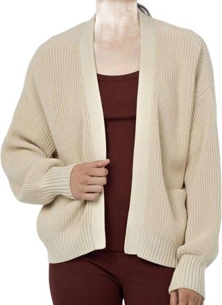 Paper Label Mali Open Cardigan In Vintage Oat