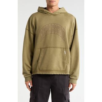 Represent Beaded Logo Cotton Hoodie in Vintage Khaki at Nordstrom, Size Xx-Large