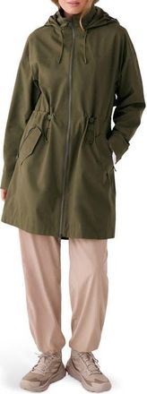 Lole Piper 2.0 Hooded Water Repellent Raincoat in Moss at Nordstrom, Size X-Large
