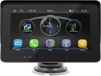 OEM Radio Port&aacute;til Para Coche, Radio Fm Inal&aacute;mbrica De 7 Pulgadas Con Control Remoto En El Volante, Soporte Ajustable, Compatible Con Android Carplay, Lla