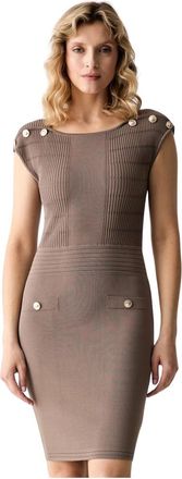 Guess Carmen Jurk - Dames - Feestkleedjes - Beige - XL - Kleedjes