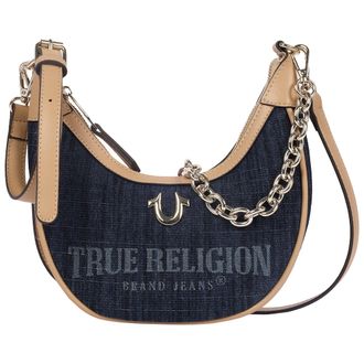 True Religion Bailey Denim & PU Hobo Bag - Dark Denim