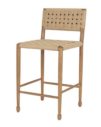 Mercana Brinley Woven Paper Rope & Wood Counter Stool