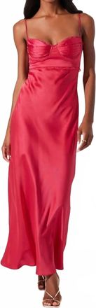 Astr Florianne Satin Maxi Dress In Berry