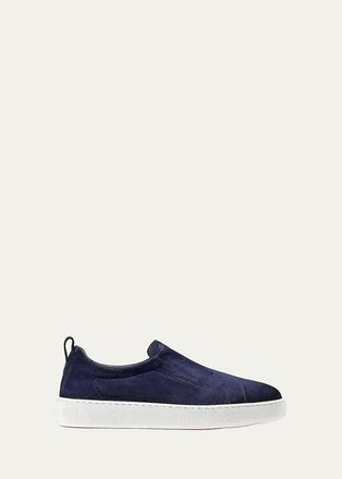 Santoni Victory Suede Low-Top Sneakers