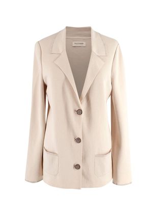 Falconeri Beige Cotton Blend Lightweight Blazer Size L