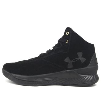 Under Armour Curry 1 Lux Mid Black Suede 1298701-001