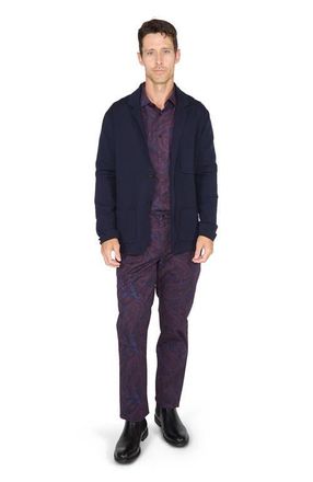 Lords of Harlech Jacob Merino Wool Sweater Blazer in Navy at Nordstrom, Size X-Large