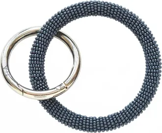 Ink+Alloy Womens Seed Bead Bangle/key Ring In Gray