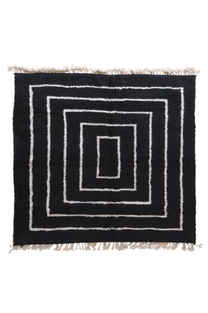 AFK Living Alfombra bereber marroqu&iacute; de pura lana negra 244 x 252 cm