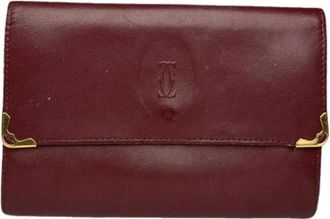 Cartier Pre-owned Vintage Portemonnee - Dames - Vintage Accessoires - Rood - ONE Size - Leer - Vintage