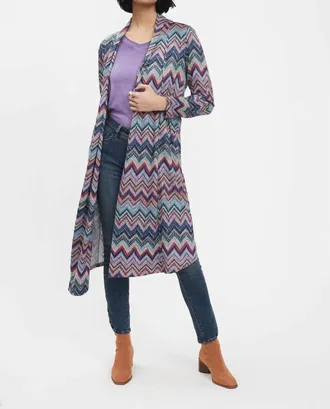 FDJ Multi Color Cardigan In Chevron Print