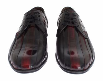 Dolce & Gabbana Mens Black Bordeaux Leather Dress Formal Shoes