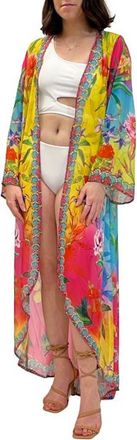 Ranee’s Floral Ombré Long Duster in Ombre Yellow at Nordstrom Rack