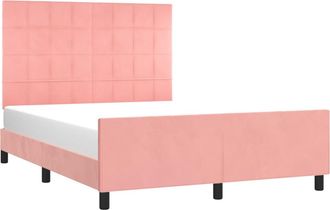 vidaXL Vidaxl - Estructura De Cama Sin Colch&oacute;n Terciopelo Rosa 140x200 Cm