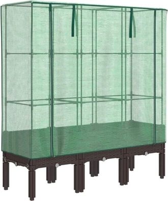 vidaXL Arriate Con Cubierta Invernadero Aspecto Rat&aacute;n 120x40x140 Cm Vidaxl