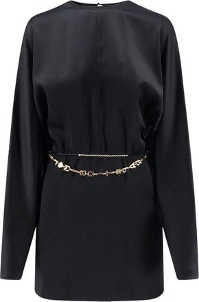 Saint Laurent Kleedjes, Dames, Zwart, S, Jurk met ronde hals
