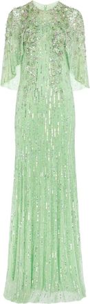 Jenny Packham Abito lungo Astra - Verde