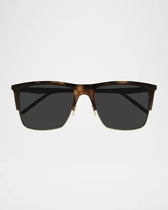 Saint Laurent Men & apos;s SL 768M Acetate Rectangle Sunglasses