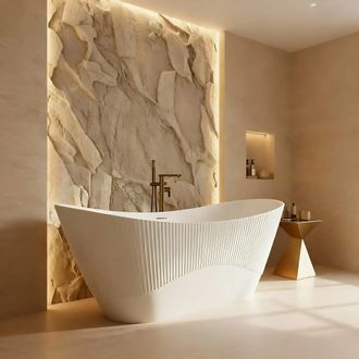 Rea Ba&ntilde;era De Pie Rea Atena 170 White With Black Plug Cap