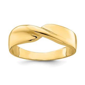 Diamond2Deal 14k Yellow Gold Polished Single Twist Ring