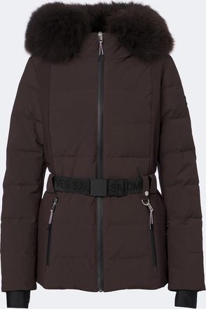 Yves Salomon Belted shearling-trimmed ski jacket