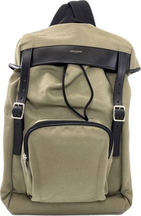 Saint Laurent Khaki Canvas Backpack (Pre-Owned)
