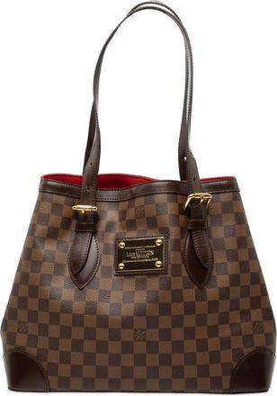 Louis Vuitton Pre-owned Womens Damier Ebene Hampstead Mm - Dark Brown Textile - One Size