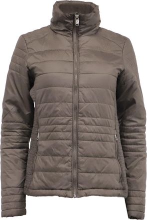 The North Face Zipped Panelled Quilted Down Jacket in Brown Nylon