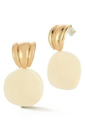 Sphera Milano Resin Statement Drop Earrings in Gold/cream at Nordstrom Rack
