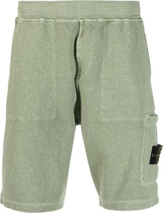 Stone Island Compass-motif cotton shorts - men - Cotton - M - Green