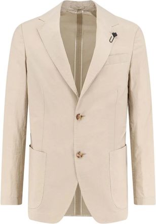 Lardini Cotton Blend Blazer - male - Lardini - Blazers - Beige - 2XL - Suits