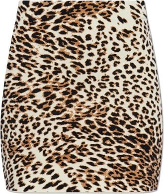 Gestuz Rok met dierenprint - Dames - Korte rokken - Beige - M - Polyester - Rokken