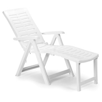 Dmora Dmora Chaise Longue DExt&eacute;rieur Pliante, Made In Italy, 60x108x109, Couleur Blanche