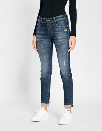 Gang Relax-fit-Jeans GANG 94GERDA, Damen, Gr. 30, N-Gr, blau (real used denim), Denim/Jeans, Obermaterial: 90% Baumwolle, 8% Polyester, 2% Elasthan, relaxe