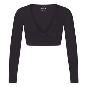 Nike (WMNS) Nike x SKIMS Matte Wrap Long Sleeve Cropped Top Obsidian LSLSL9692W-OBD