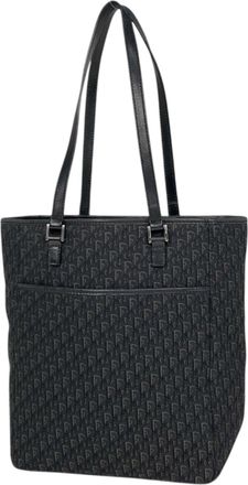 Dior Trotter Black Canvas Handbag Tote Bag (Pre-Owned)