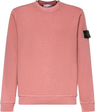 Stone Island Malfil&eacute; Fleece Old Effect Sweatshirt - Heren - Sweatshirts - Roze - S - Katoen - Hoodies & sweatvesten