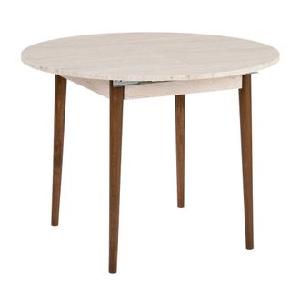 Habitat & Jardin Mesa de comedor beige 100 x 100 x 75 cm